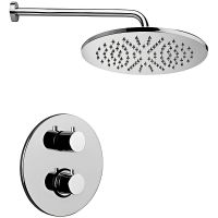 Душевая система Paffoni Light KITLIQ013CR с термостатом Хром — фото 1, Встраиваемые душевые комплекты