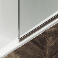 Шторка на ванну Maybah Glass MGV-149-5у 740x1400 в узком профиле Хром матовый стекло сатиновое — фото 6, Неподвижные шторки для ванной