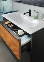 Товар: Тумба с раковиной Burgbad Fiumo 80 SFXN082F3958FOT52G0200C0001*1 Tectona Dekor Zimt Graphit Softmatt - фото 2 Тумба с раковиной Burgbad Fiumo 80 SFXN082F3958FOT52G0200C0001*1 Tectona Dekor Zimt Graphit Softmatt — фото 2, Мебель для ванной