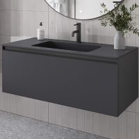 Тумба под раковину Boheme Armadi Art Quatro 1 100 790-M1-100-A-A подвесная Антрацит профиль Антрацит — фото 1, Мебель для ванной