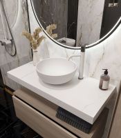 Столешница под раковину Boheme Armadi Art Flat 100 869-100-CLCT Белый мрамор — фото 2, Раковины