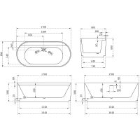 Товар: Акриловая ванна Abber 170х80 AB9444MW без гидромассажа - фото 7 Акриловая ванна Abber 170х80 AB9444MW без гидромассажа — фото 7, Ванны