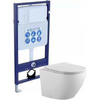 Комплект унитаза с инсталляцией Aquatek Европа SET AQUATEK ЕВРОПА cm с сиденьем Микролифт — фото 2, Комплекты унитаз + инсталляция