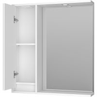 Зеркало со шкафом Brevita Balaton 75 L BAL-04075-01-Л с подсветкой Белое матовое — фото 4, Мебель для ванной