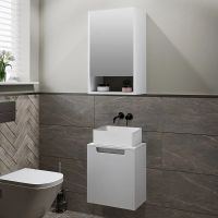 Тумба под раковину Runo Бари Микра 40 00-00001975 подвесная Белая — фото 6, Тумбы под раковину