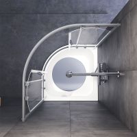 Товар: Душевой уголок AM.PM Gem W90G-401A090WT Профиль матовый хром, стекло прозрачное - фото 4 Душевой уголок AM.PM Gem W90G-401A090WT Профиль матовый хром, стекло прозрачное — фото 4, Душевые уголки четверть круга