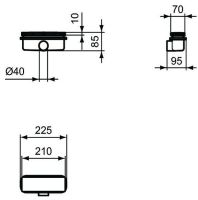 Сифон для душевого поддона Ideal Standard Ultraflat New T4493V3 Черный шелк — фото 3, Прочие комплектующие для слива и канализации