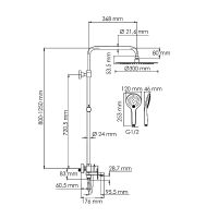 Душевая система WasserKRAFT A174.160.078.CB Черная матовая — фото 7, Душевое оборудование. Душевая программа