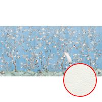 Фреска Ortograf Flora 31217 Фактура флок FLK Флизелин (5,5*2,7) Синий/Белый/Коричневый, Цветы/Деревья/Птицы — фото 1, Фрески