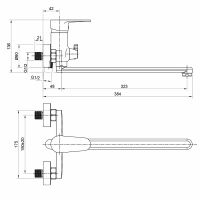 Смеситель для ванны WesnaArt Natur NAT07-320 универсальный Хром — фото 3, Смеситель для ванны