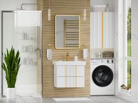 Товар: Тумба с раковиной Brevita Vega 70 УТ000022669 подвесная Белая матовая Золото - фото 7 Тумба с раковиной Brevita Vega 70 УТ000022669 подвесная Белая матовая Золото — фото 7, Мебель для ванной