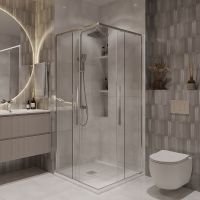 Душевой уголок Niagara Nova 90х90 NG-6623-34 профиль Хром стекло прозрачное — фото 1, Квадратные душевые уголки