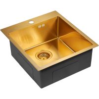 Кухонная мойка Paulmark Kroner 45 PM214551-BG Брашированное золото — фото 2, Кухонные мойки