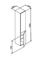 Товар: Шкаф пенал AM.PM Gem 30 R M90CHR0306GM подвесной Графит матовый - фото 8 Шкаф пенал AM.PM Gem 30 R M90CHR0306GM подвесной Графит матовый — фото 8, Пеналы для ванной комнаты