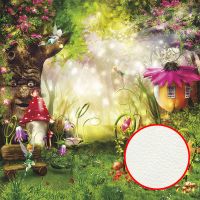 Фреска детская Ortograf Сказочная страна 6535 Фактура флок FLK Флизелин (2,7*2,7) Зеленый/Разноцветный, Домики/Мультимедия — фото 1, Фрески