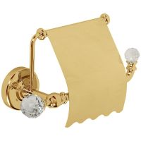 Держатель туалетной бумаги Migliore Amerida 16594 с крышкой Золото с кристаллами Swarovski — фото 1, Держатели туалетной бумаги