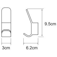 Крючок WasserKRAFT Leine K-5023 Хром — фото 3, Крючки для полотенец