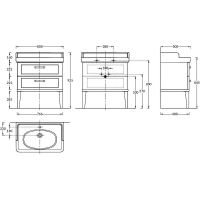 Тумба под раковину Kerama Marazzi Pompei 80 PO.N.80.2\WHT Белая глянцевая — фото 4, Мебель для ванной