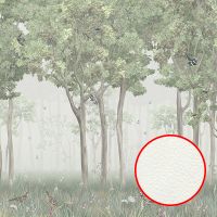 Фреска Ortograf Aurora 34108 Фактура флок FLK Флизелин (4*3) Серый/Зеленый, Деревья — фото 1, Фрески