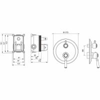 Смеситель для душа Aquatek Классик AQ1546PG Полированное золото — фото 2, Смеситель для душа