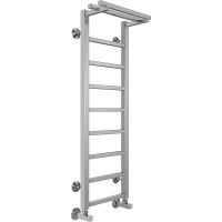 Водяной полотенцесушитель Terminus Контур П9 300х1000 4670078529626 с полкой Хром, нижнее подключение, G 1/2" ВР, с угловым соединением — фото 1, Водяные полотенцесушители