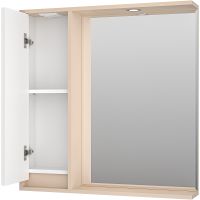 Товар: Зеркало со шкафом Brevita Balaton 80 L BAL-04080-03-01Л с подсветкой Белое матовое Бежевое матовое - фото 3 Зеркало со шкафом Brevita Balaton 80 L BAL-04080-03-01Л с подсветкой Белое матовое Бежевое матовое — фото 3, Мебель для ванной