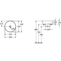 Раковина-чаша Villeroy&Boch Artis 43 417943BCW0 Fog — фото 3, Раковины накладные