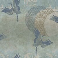 Обои Emiliana Parati Zen 72906 Винил на флизелине (1,06*10,05) Бирюзовый, Птицы — фото 1, Обои для стен