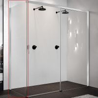 Душевая стенка Novellini Opera 90 L OPEFH89S-1K профиль Хром стекло прозрачное — фото 1, Боковые стенки