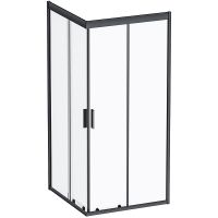 Комплект душевого уголка с душевой системой и аксессуарами AM.PM Gem 90x90 WK90EO профиль Черный матовый стекло прозрачное — фото 6, Душевые уголки