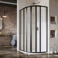 Душевой уголок Ravak Supernova SKKP6-90 90x90 3207O302Z1 профиль Черный стекло Transparent — фото 2, Душевые уголки четверть круга
