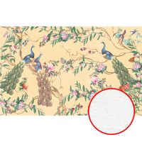Фреска Ortograf Flora 31142 Фактура бархат FX Флизелин (4,3*2,7) Бежевый/Разноцветный, Цветы/Птицы арт-31142 (бархат FX) — фото 1, Фрески