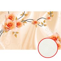 Фреска Ortograf 3D 33215 Фактура флок FLK Флизелин (4,3*2,7) Розовый, Цветы — фото 1, Фрески