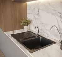 Товар: Кухонная мойка Domaci Бьелла DMC-24 GWS-24-308 Черная - фото 3 Кухонная мойка Domaci Бьелла DMC-24 GWS-24-308 Черная — фото 3, Кухонные мойки