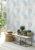 Обои RASCH Garden 867114 Винил на флизелине (0,53*10,05) Бежевый/Зеленый/Бирюзовый, Листья — фото 3, Обои для стен
