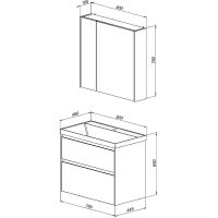 Комплект мебели для ванной Aquanet Гласс 80 240465 подвесной Белый — фото 13, Комплекты мебели для ванной
