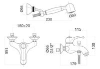 Товар: Смеситель для ванны Webert Aurora AU850101065(153) Бронза - фото 2 Смеситель для ванны Webert Aurora AU850101065(153) Бронза — фото 2, Смесители