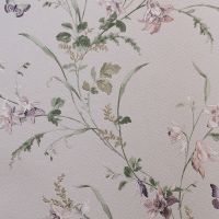 Обои Andrea Rossi Gavi 54373-3 Винил на флизелине (1,06*10) Розовый/Зеленый, Бабочки/Цветы — фото 1, Обои для стен