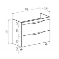 Тумба под раковину Bellezza Санриса 100 (Como 100) 4630117660369 Серебро — фото 2, Тумбы под раковину