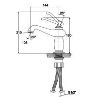 Смеситель для раковины Kaiser Logo 47711-1 Бронза — фото 2, Смесители