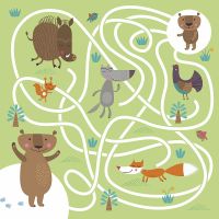 Фреска детская Ortograf Для самых маленьких 32919 Фактура флок FLK Флизелин (2,7*2,7) Зеленый/Разноцветный, Животные — фото 2, Фрески