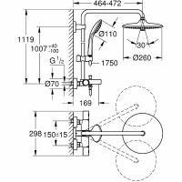 Товар: Душевая система Grohe Euphoria 260 26114002 с термостатом Хром - фото 6 Душевая система Grohe Euphoria 260 26114002 с термостатом Хром — фото 6, Душевое оборудование. Душевая программа