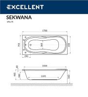 Акриловая ванна Excellent Sekwana 170x75 WAEX.SEK17.RELAX.BR с гидромассажем — фото 8, Ванны