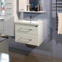 Тумба под раковину СанТа Омега 60 207045 подвесная Белая — фото 4, Тумбы под раковину