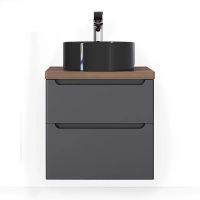 Тумба под раковину Jorno Wood 60 wood.01.60/P/GR подвесная Серая — фото 2, Тумбы под раковину