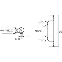Смеситель для душа Jacob Delafon Singulier с термостатом Хром арт-E10872-CP — фото 4, Смесители для душа с термостатом