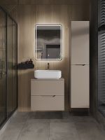 Тумба с раковиной Orange Line 60 подвесная Латте матовый арт-Li-60TuLMDF+B05-500W — фото 5, Тумбы с раковиной