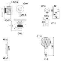 Смеситель для душа Whitecross Y gunmetal YSET02TOPGM Оружейная сталь — фото 9, Смесители