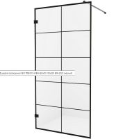 Душевая перегородка New Trendy Avexa Black 100 EXK-2023 профиль Черный стекло прозрачное — фото 1, Душевые перегородки