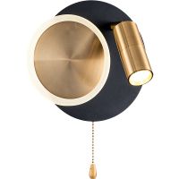 Настенный светильник Artelamp Syrma A2213AP-2BK Черный Золото — фото 1, Светильники